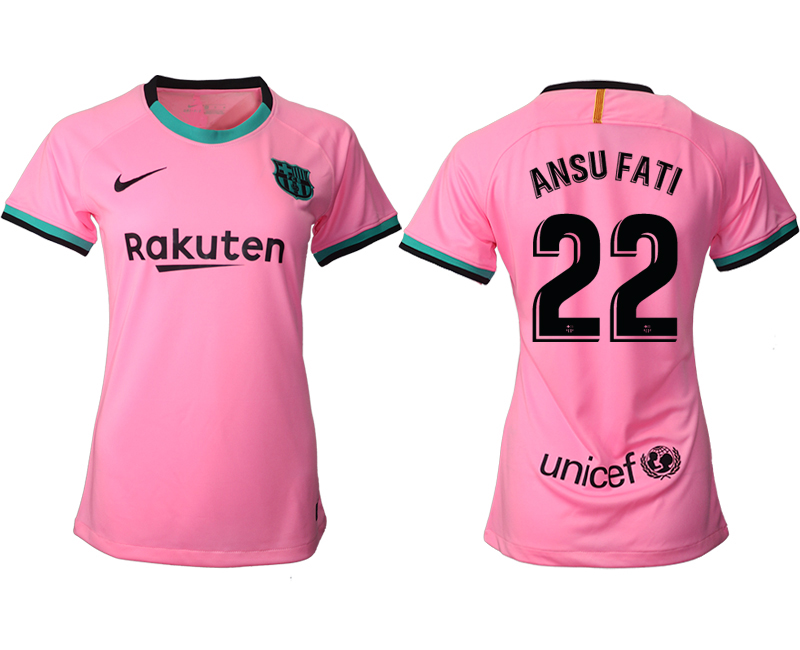 Women's 2020-21 Barcelona  away aaa version 22# ANSU FATI soccer jerseys