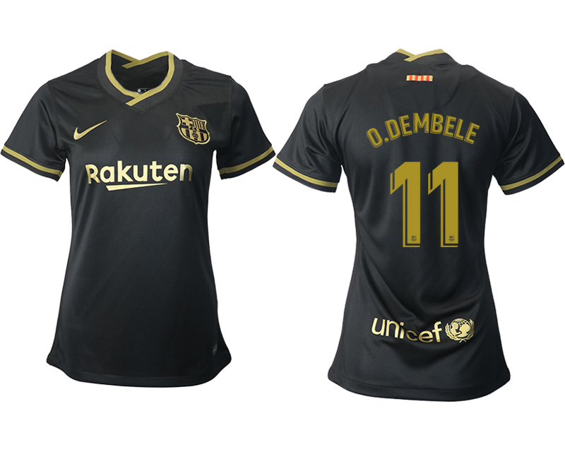Women's 2020-21 Barcelona away aaa version 11# O.DEMBELE soccer jerseys