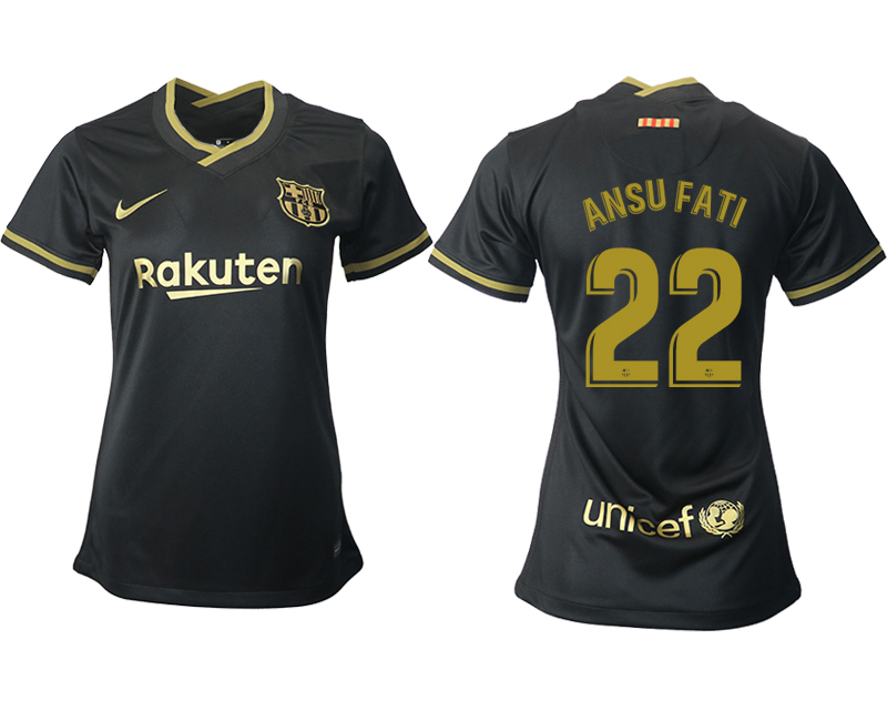 Women's 2020-21 Barcelona away aaa version 22# ANSU FATI soccer jerseys
