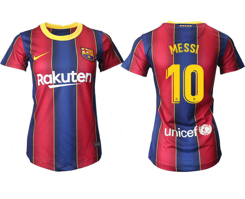 Women's 2020-21 Barcelona home aaa version 10# MESSI soccer jerseys