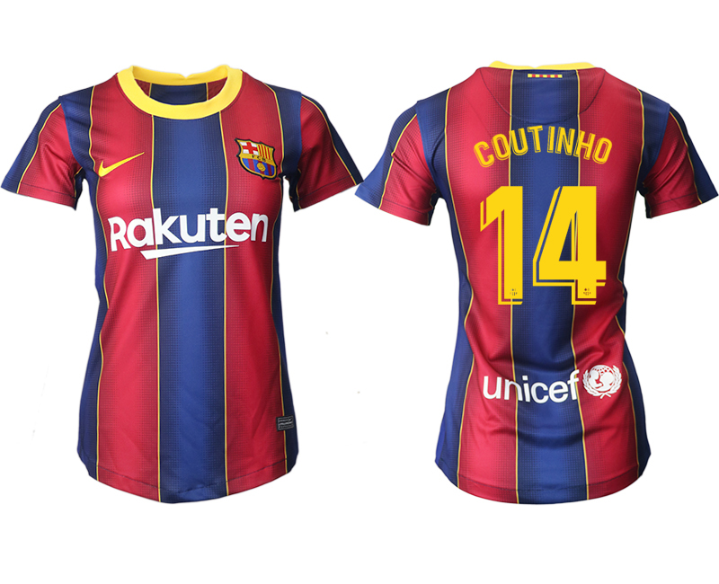 Women's 2020-21 Barcelona home aaa version 14# COUTINHO soccer jerseys