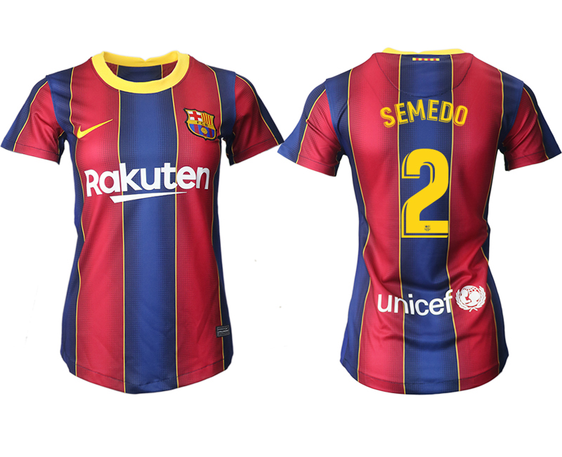 Women's 2020-21 Barcelona home aaa version 2# SEMEDO soccer jerseys