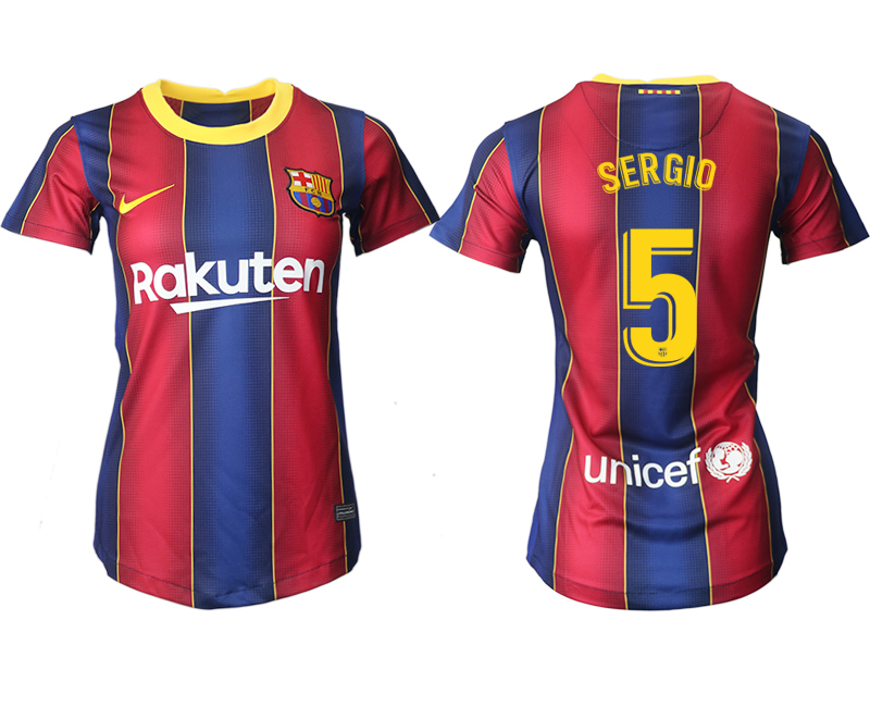 Women's 2020-21 Barcelona home aaa version 5# SERGIO soccer jerseys