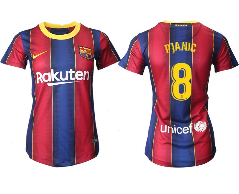 Women's 2020-21 Barcelona home aaa version 8# PJANIC soccer jerseys