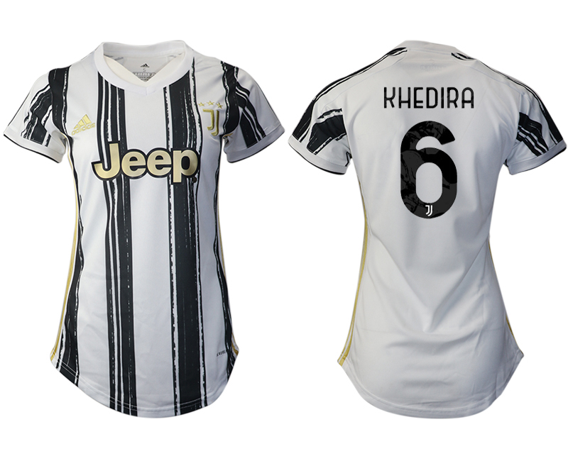 Women's 2020-21 Juventus home aaa version 6# KHEDIRA soccer jerseys