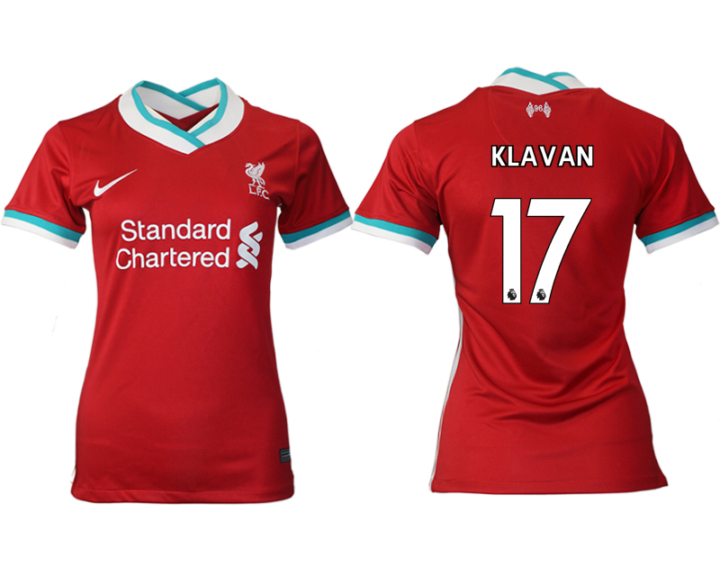 Women's 2020-21 Liverpool home aaa version 17# KLAVAN soccer jerseys