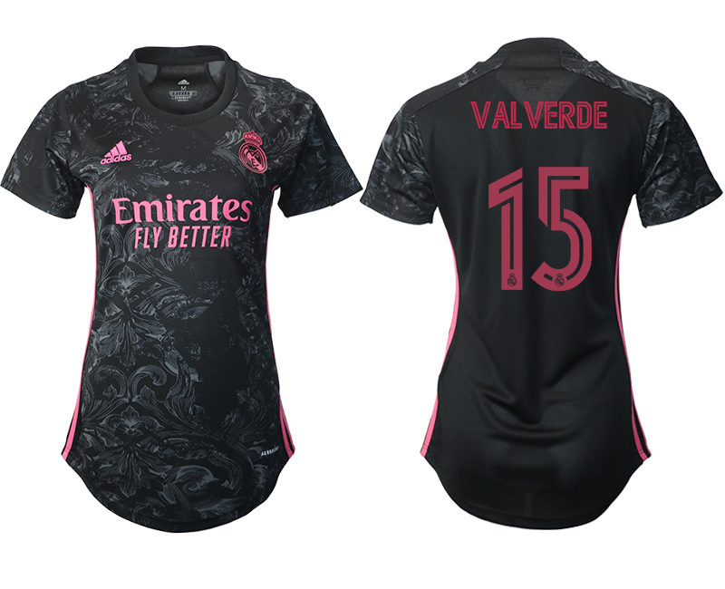 Women's 2020-21 Real Madrid  away aaa version 15# VALVERDE soccer jerseys