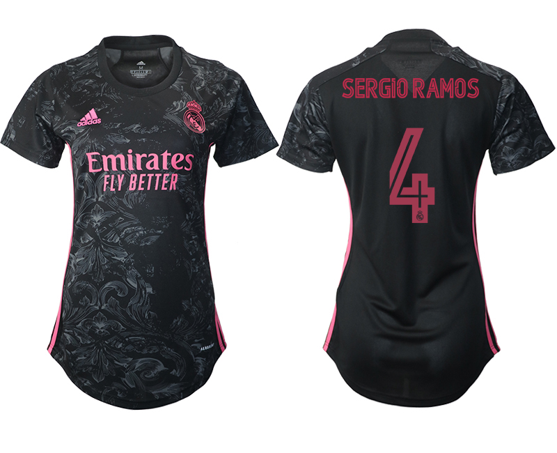 Women's 2020-21 Real Madrid  away aaa version 4# SERGIO RAMOS soccer jerseys