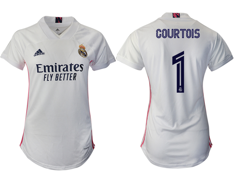 Women's 2020-21 Real Madrid home aaa version 1# COURTOIS soccer jerseys