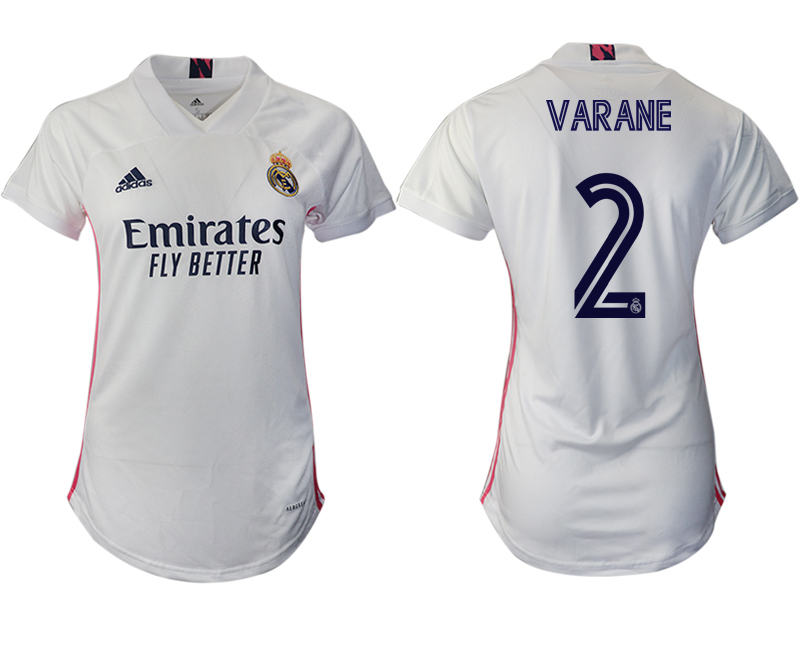 Women's 2020-21 Real Madrid home aaa version 2# VARANE soccer jerseys