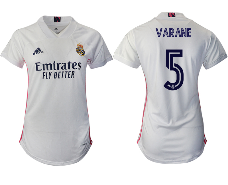 Women's 2020-21 Real Madrid home aaa version 5# VARANE soccer jerseys