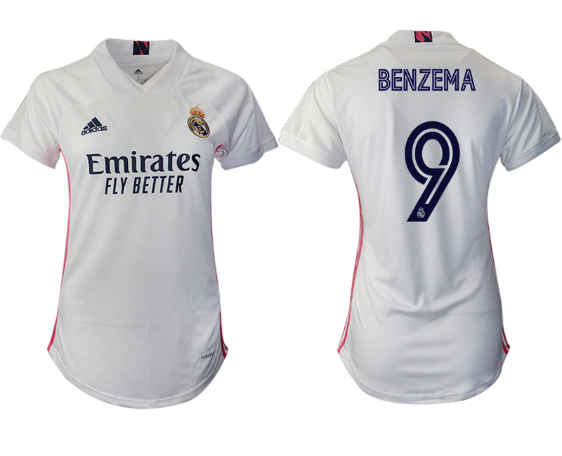 Women's 2020-21 Real Madrid home aaa version 9# BENZEMA soccer jerseys