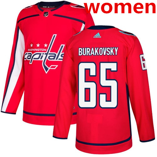 Women's Adidas Washington Capitals #65 Andre Burakovsky Red Home Authentic Stitched NHL Jersey
