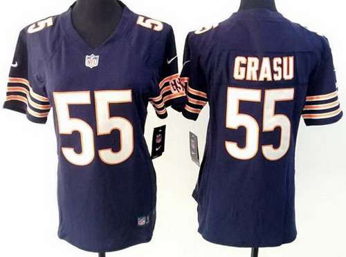 Women's Chicago Bears #55 Hroniss Grasu Nike Navy Blue Game Jersey