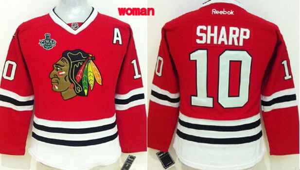Women's Chicago Blackhawks #10 Patrick Sharp 2015 Stanley Cup Red Jersey