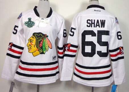 Women's Chicago Blackhawks #65 Andrew Shaw 2015 Stanley Cup 2015 Winter Classic White Jersey