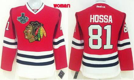 Women's Chicago Blackhawks #81 Marian Hossa 2015 Stanley Cup Red Jersey
