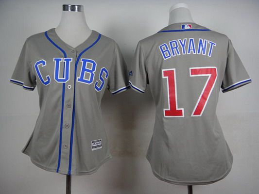 Women's Chicago Cubs #17 Kris Bryant 2014 Gray Jersey