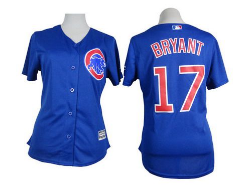 Women's Chicago Cubs #17 Kris Bryant Blue Jersey