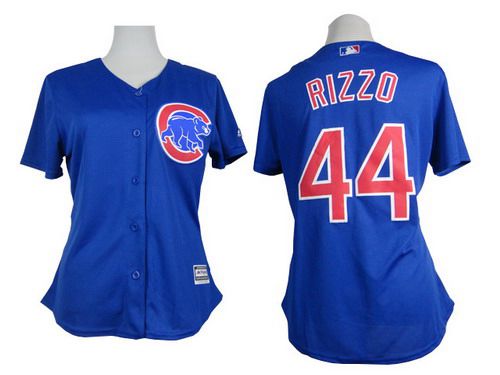 Women's Chicago Cubs #44 Anthony Rizzo Blue Jersey