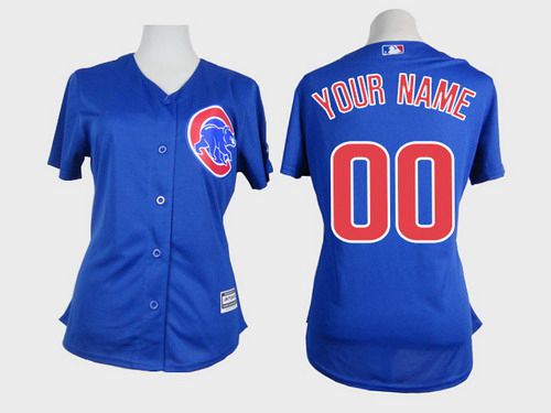 Women's Chicago Cubs Customized Blue Jersey