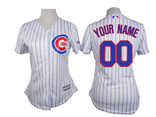 Women's Chicago Cubs Customized White Jersey