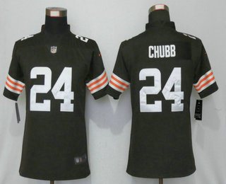 Women's Cleveland Browns #24 Nick Chubb Brown 2020 NEW Vapor Untouchable Stitched NFL Nike Limited Jersey