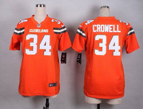 Women's Cleveland Browns #34 Isaiah Crowell 2015 Nike Orange Game Jersey