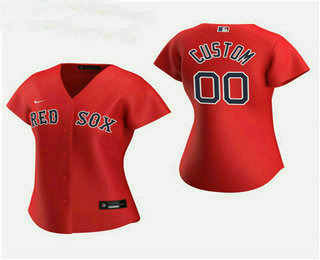 Women's Custom Boston Red Sox 2020 Red Alternate Nike Jersey