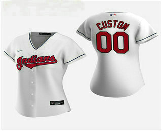 Women's Custom Cleveland Indians 2020 White Home Nike Jersey