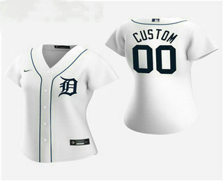 Women's Custom Detroit Tigers 2020 White Home Nike Jersey