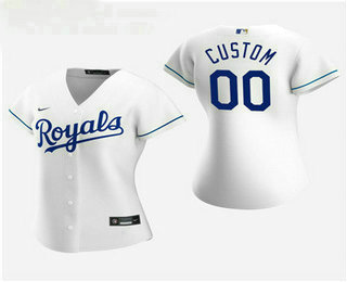 Women's Custom Kansas City Royals 2020 White Home Nike Jersey