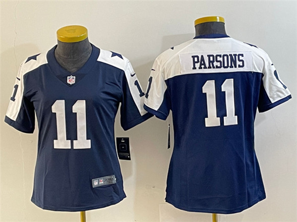 Women's Dallas Cowboys #11 Micah Parsons Navy White Vapor Untouchable Limited Stitched Jersey(Run Small)
