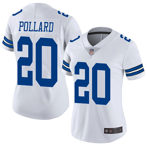 Women's Dallas Cowboys #20 Tony Pollard White Vapor Untouchable Limited Jersey