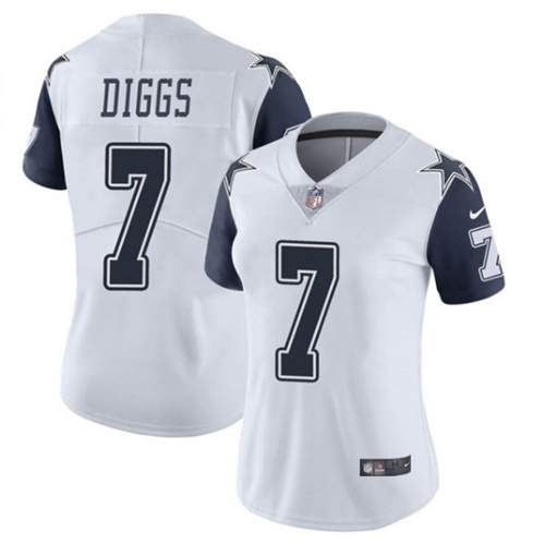 Women's Dallas Cowboys #7 Trevon Diggs White Thanksgiving Vapor Untouchable Limited Stitched Jersey(Run Small)