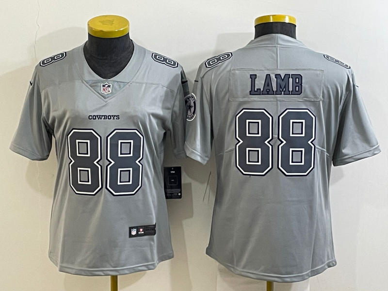 Women's Dallas Cowboys #88 CeeDee Lamb Grey Atmosphere Fashion 2022 Vapor Untouchable Stitched Nike Limited Jersey