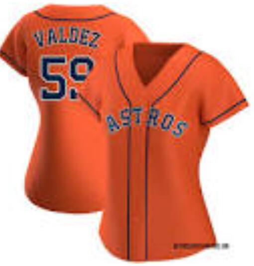 Women's Framber Valdez Houston Astros #59 Authentic Orange Alternate Jersey
