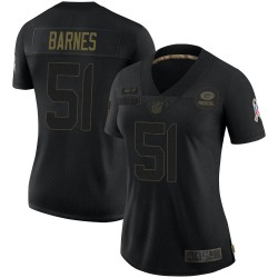 Women's Green Bay Packers #51 Krys Barnes Limited Black 2020 Salute To Service Jersey