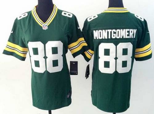 Women's Green Bay Packers #88 Ty Montgomery Nike Green Game Jersey