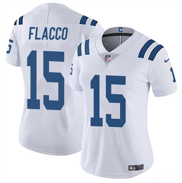 Women's Indianapolis Colts #15 Joe Flacco White Vapor Stitched Jersey