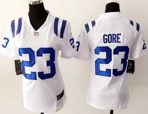 Women's Indianapolis Colts #23 Frank Gore Nike White Game Womens Jersey