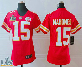 Women's Kansas City Chiefs #15 Patrick Mahomes Red 2021 Super Bowl LV Vapor Untouchable Stitched Nike Limited NFL Jersey