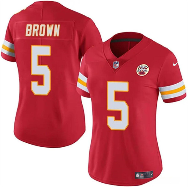 Women's Kansas City Chiefs #5 Hollywood Brown Red Vapor Untouchable Limited Football Stitched Jersey(Run Small)