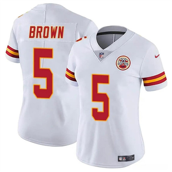 Women's Kansas City Chiefs #5 Hollywood Brown White Vapor Untouchable Limited Football Stitched Jersey(Run Small)
