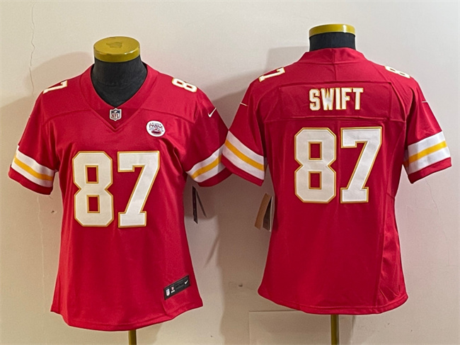 Women's Kansas City Chiefs #87 Taylor Swift Red Vapor Untouchable Limited Football Stitched Jersey(Run Small)