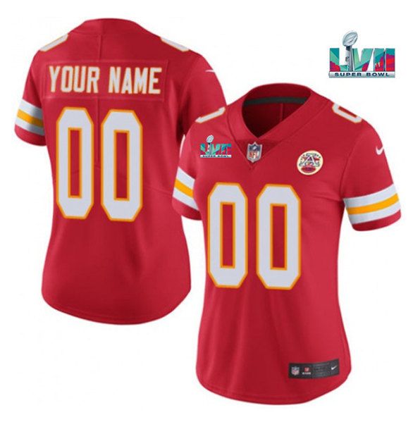 Women's Kansas City Chiefs Customized Red Super Bowl LVII Limited Stitched