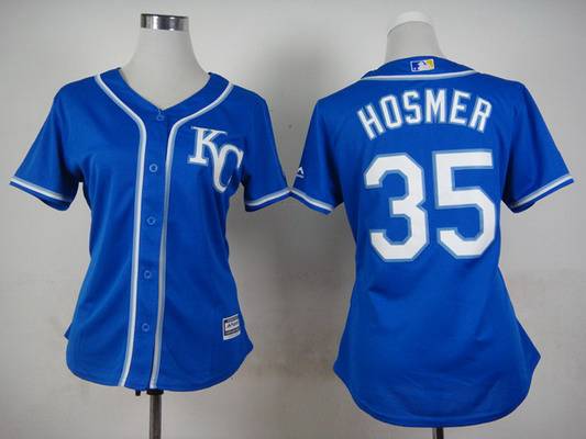 Women's Kansas City Royals #35 Eric Hosmer 2014 Blue Jersey 