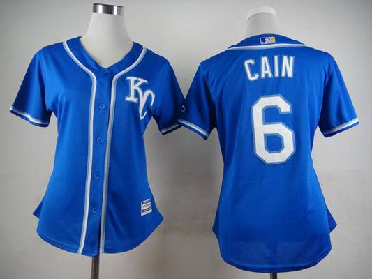 Women's Kansas City Royals #6 Lorenzo Cain 2014 Blue Jersey