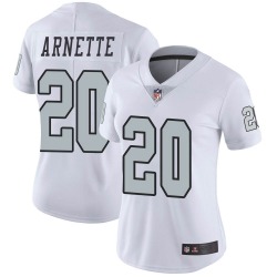 Women's Las Vegas Raiders #20 Damon Arnette Limited White Color Rush Jersey