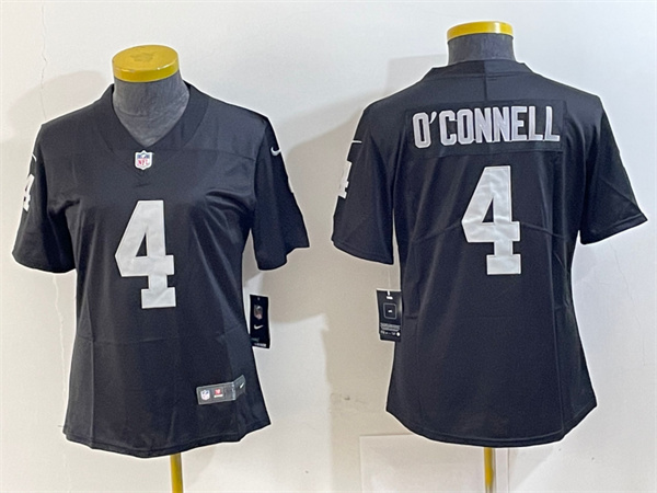 Women's Las Vegas Raiders #4 Aidan O'Connell Black Vapor Untouchable Limited Football Stitched Jersey(Run Small)